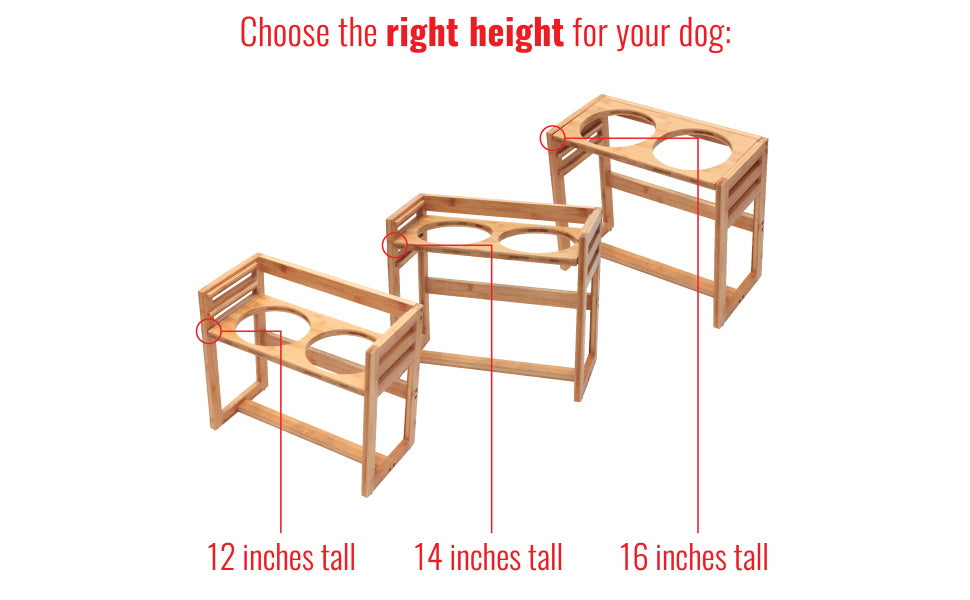 Pawfect Pets Elevated Dog Bowl Stand- 7 Raised Dog Bowl for Medium Do